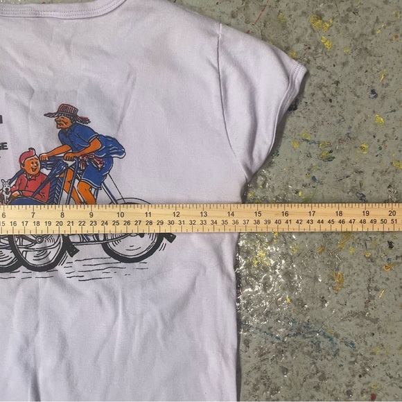 Tintin Cambodia Siem Reap Graphic T-Shirt Purple Rickshaw Comic Tee - Picture 7 of 8